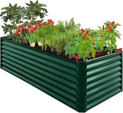 Green Metal Raised Garden Bed  8ftx4ftx2ft