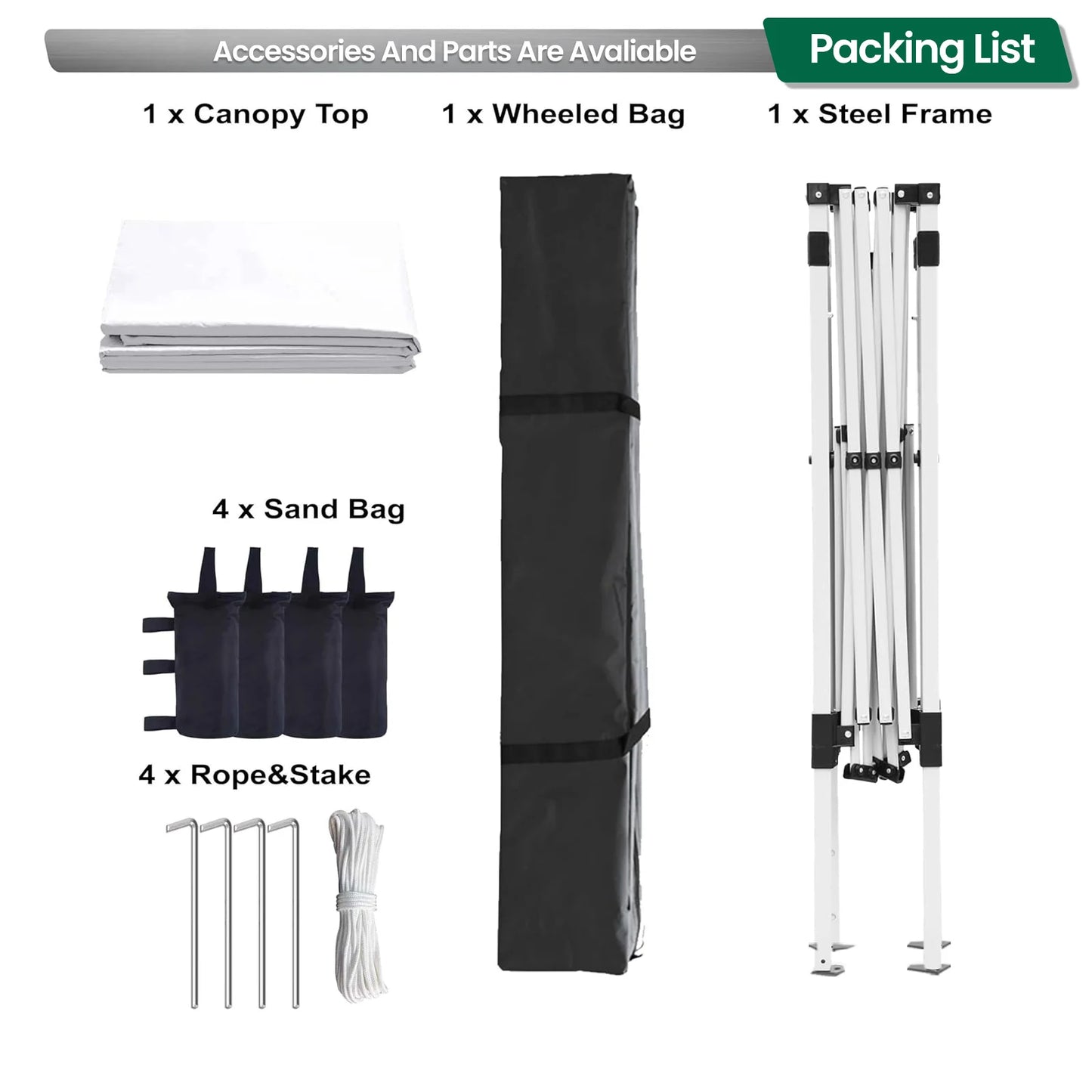 Pop Up Canopy Tent, 10x10 Outdoor Shade, Easy Set Up