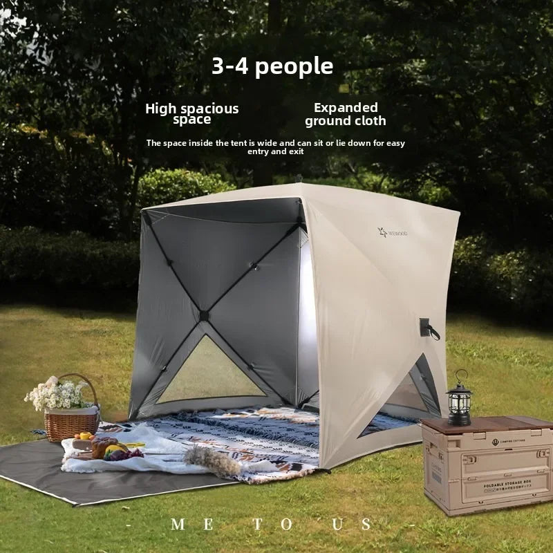 Camping Tent for Outdoor Picnic and Park Shelter Quick Open 3-4 Person Beach Tent