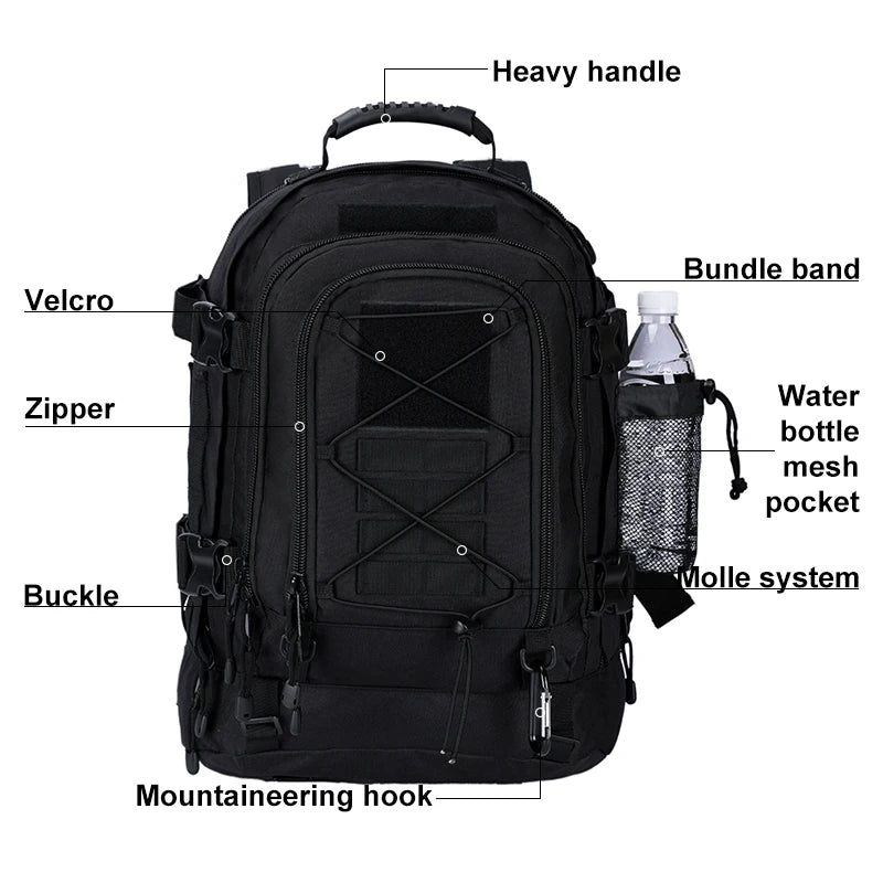 Large Capacity Tactical Backpack (40L / 65L)
