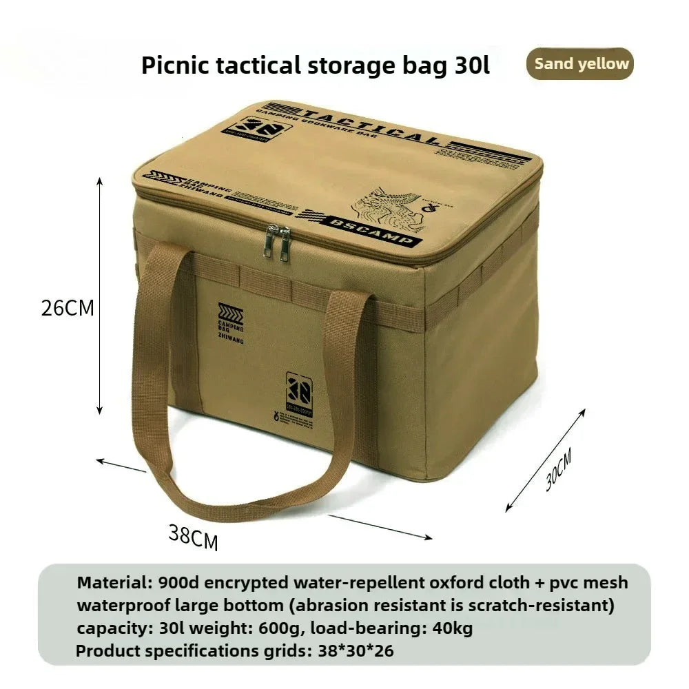 Here's a large capacity storage bag, for all your camping or hunting needs