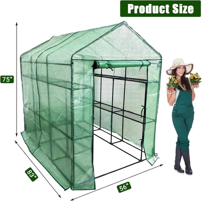Greenhouse Roll-Up Zippered Door Anchors and Ropes