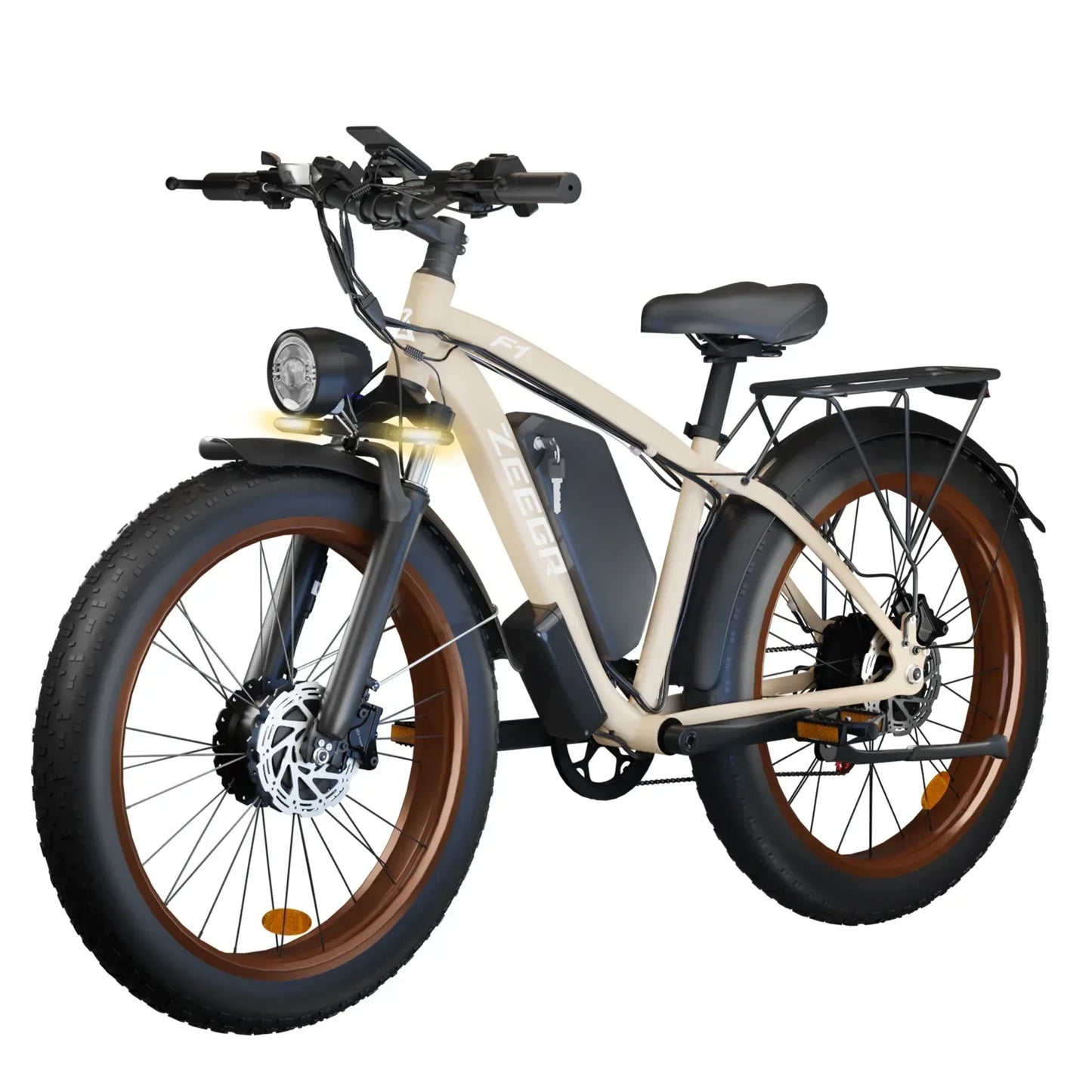 The F1 2000w dual motor 48v Electric bike is built for the backroads.  Power you can count on, mile after mile.