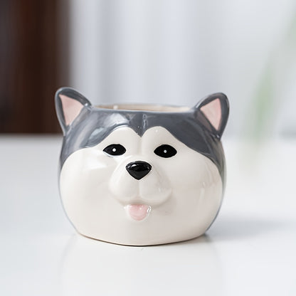 Ceramic Cartoon Animal Plant Pots - Cute Dog Series
