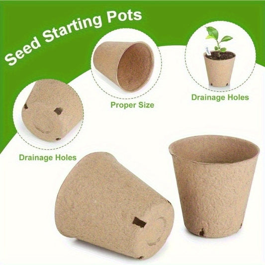 40pcs Peat Pots – 3.15" Round Nursery Pots